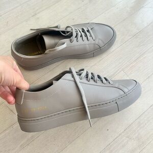 NEW! Commom Project  Leather womens taupe Sneakers 8